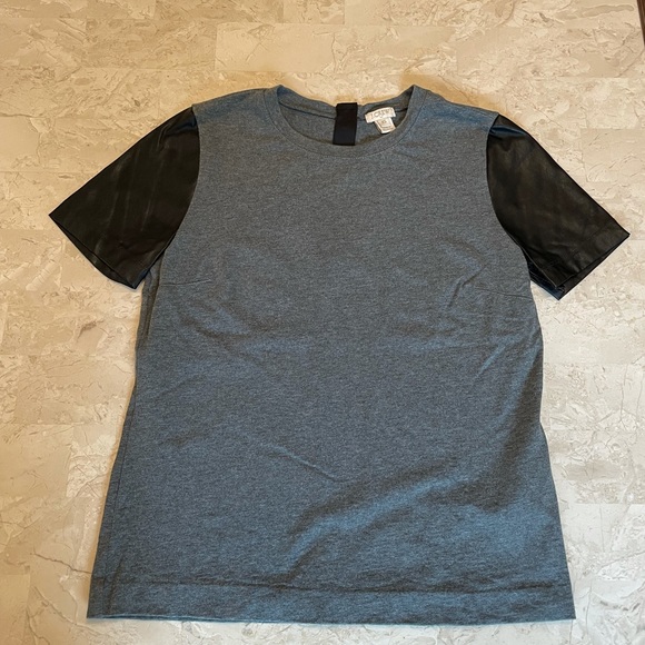 JCrew Faux Leather Sleeve Top - Picture 2 of 4